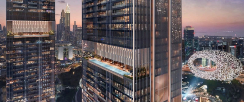 Luxuriöses 1-Zimmer-Apartment mit Blick auf den Burj Khalifa