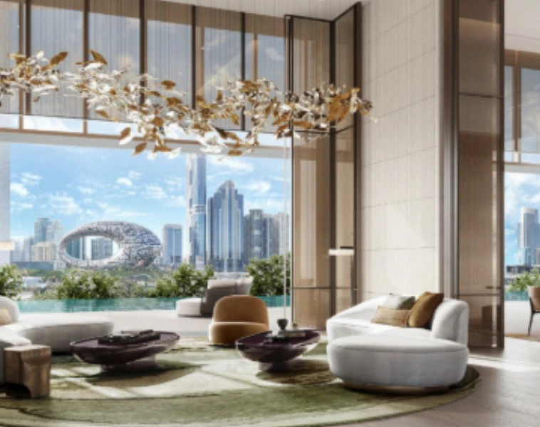 Luxuriöses 1-Zimmer-Apartment mit Blick auf den Burj Khalifa
