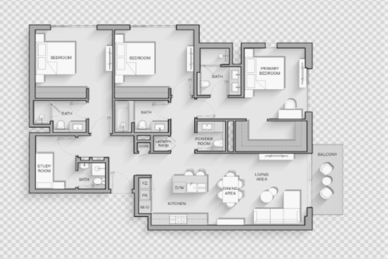 Stilvolle Drei-Zimmer-Wohnung mit modernem Design