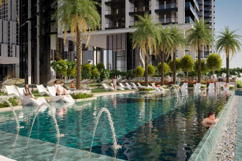 Atemberaubende Ein-Schlafzimmer-Wohnung mit Pool und Panoramablick