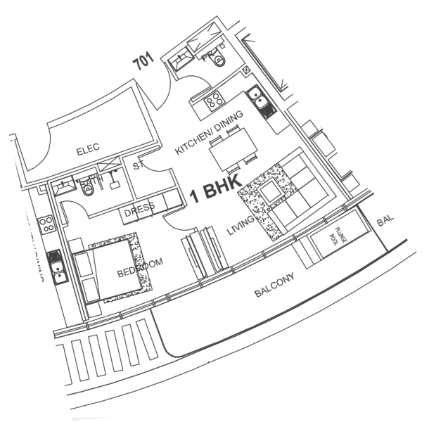 Elegante vida frente al mar en un apartamento de 1 dormitorio
