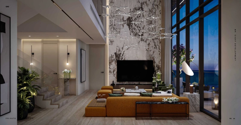 Luxury Penthouse mit 5 Schlafzimmern und riesiger Dachterrasse mit auf das Meer und den Burj Khalifa