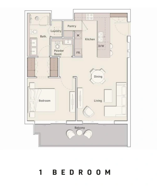 Modernes Wohnen in 1-Zimmer-Apartment mit Stil