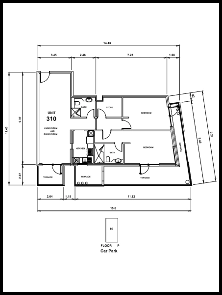 Atemberaubende 2-Zimmer-Wohnung mit Dienstmädchen Zimmer und große Annehmlichkeiten