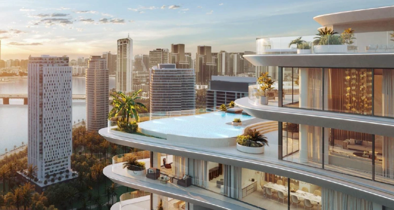 Elegantes Waterfront Living 2BR Apartment mit atemberaubender Aussicht