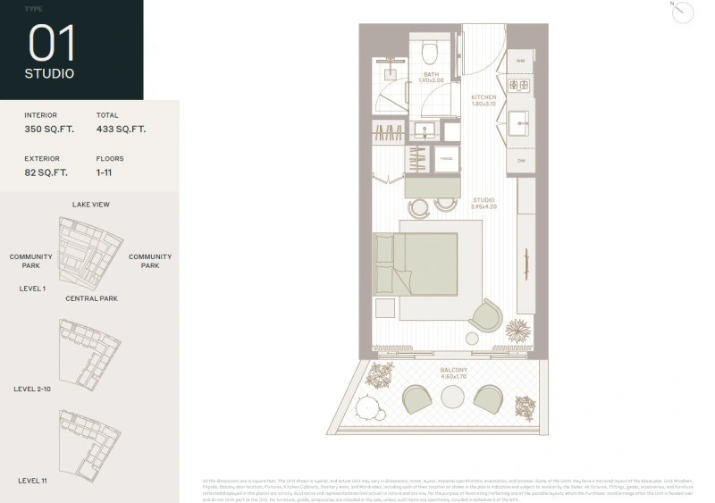 Modernes Studio-Apartment mit Seeblick und stilvollem Design in bester Lage