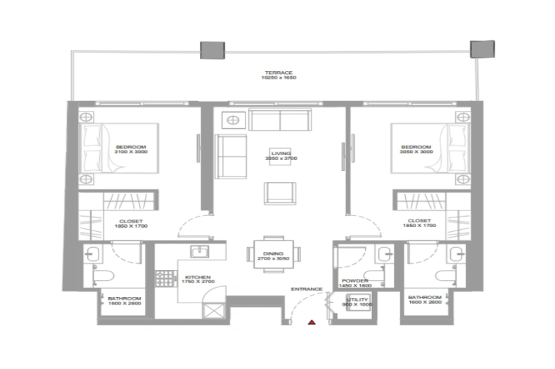 Appartement mit zwei Schlafzimmern