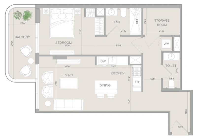 1-Bedroom Apartment in "S1LVIANA PARK LIVING"