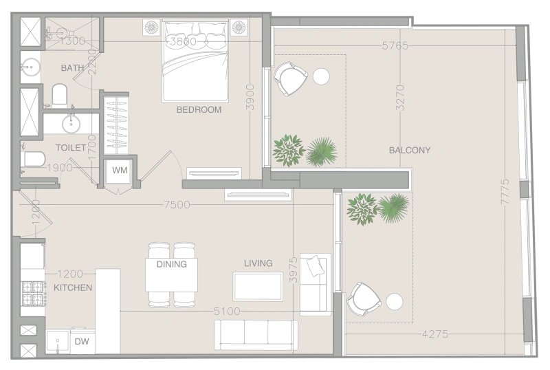 1-Bedroom Apartment in "ELAR1S RISE"