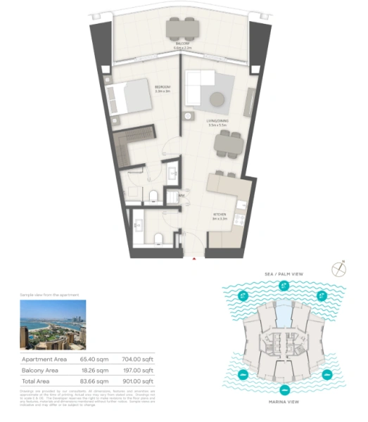 Atemberaubende 1-Zimmer-Luxus-Wohnung in bester Lage