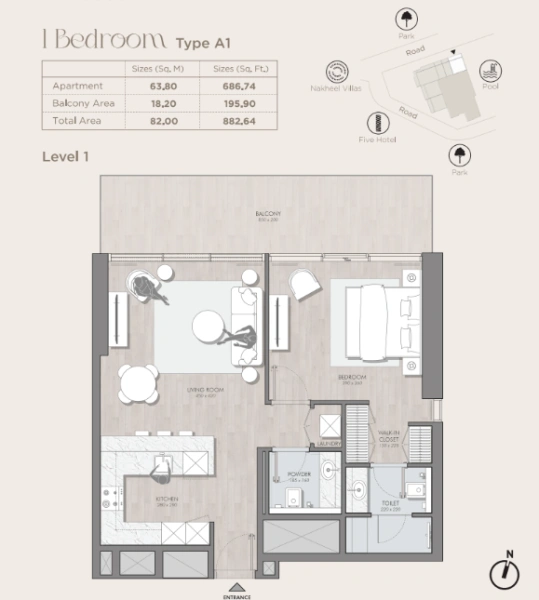 Stilvolles 1-Zimmer-Apartment mit elegantem Design