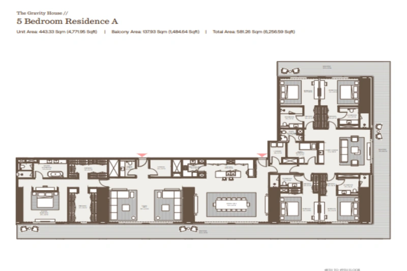 Luxuriöses Apartment mit fünf Schlafzimmern, Pool und Panoramablick