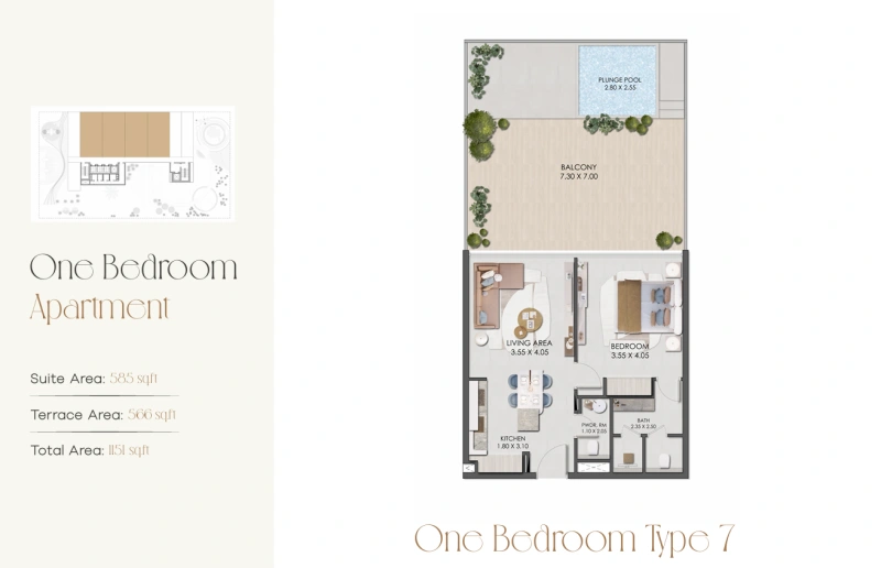 Moderne Wohnung mit eigenem Pool und großem Balkon in Toplage!