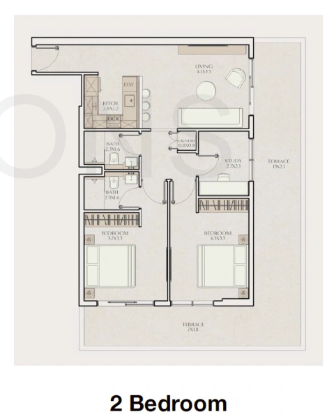 Geräumige 2-Zimmer-Wohnung mit Arbeitszimmer und Panoramablick vom Balkon.
