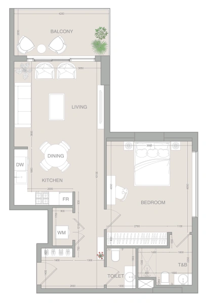 1-Bedroom Apartment in "VERDAN1A 1"