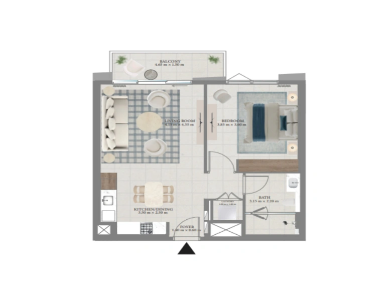 Wunderschönes Apartment mit einem Schlafzimmer und modernem Design