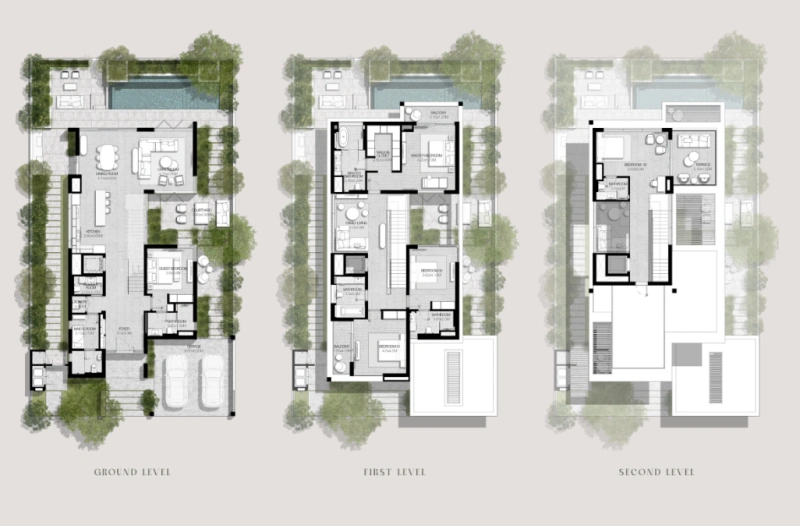 Luxuriöse 5-Zimmer-Villa mit Personalzimmer, eigenem Bad, Privatpool und modernem Design