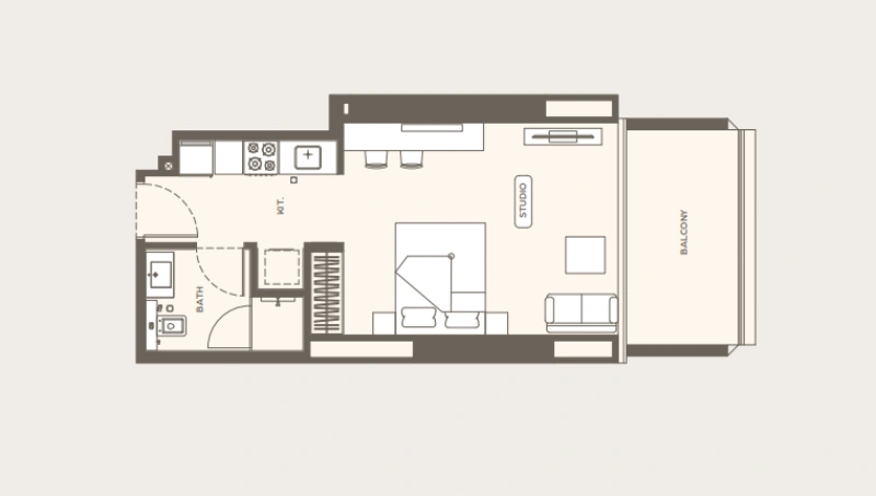 Exklusives Studio-Apartment mit Poolblick im Binghatti Ivory, Al Jaddaf