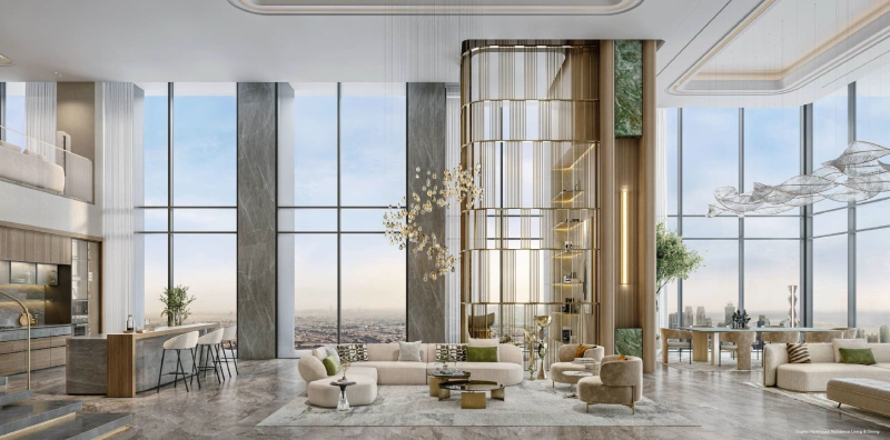 Luxueux appartement de 5 chambres en duplex au Sky Palace avec vue imprenable sur Burj Khalifa