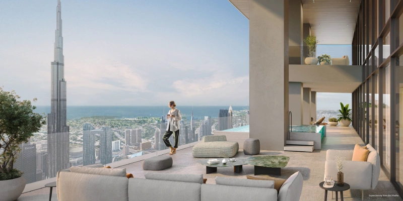 Luxueux appartement de 5 chambres en duplex au Sky Palace avec vue imprenable sur Burj Khalifa