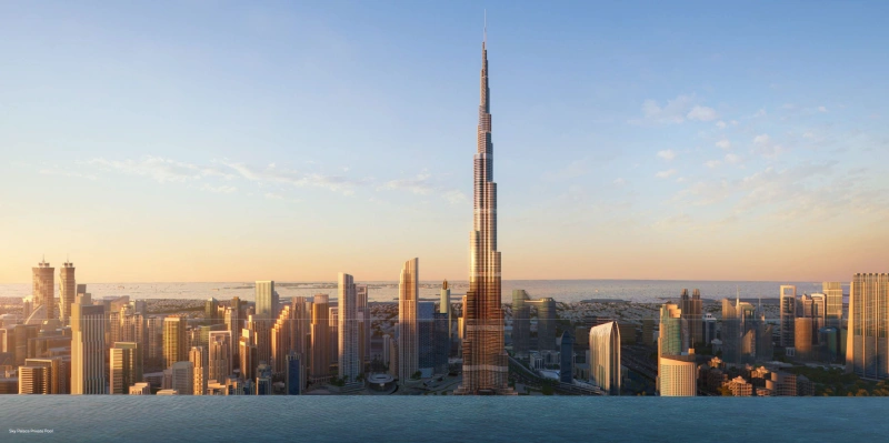 Luxueux appartement de 5 chambres en duplex au Sky Palace avec vue imprenable sur Burj Khalifa