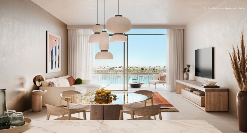 Luxuriöse 2-Schlafzimmer-Wohnung mit Blick auf die Dubai Islands und Zugang zum Fitnessstudio.