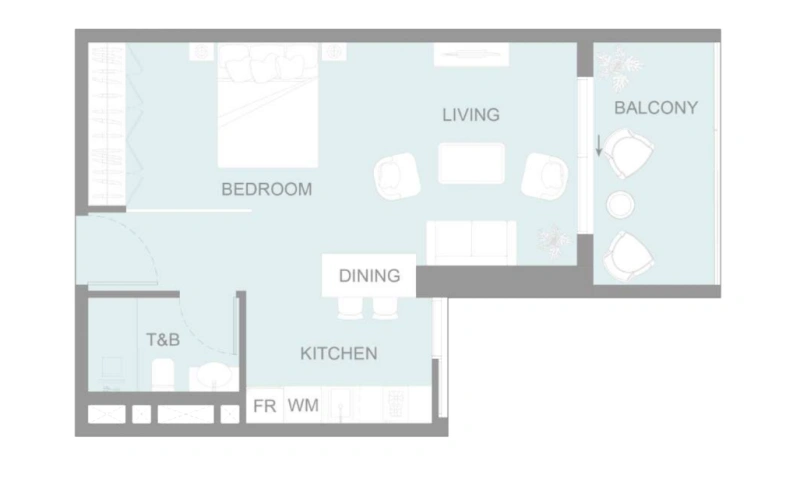 Modern and elegant fully furnished studio apartment in Lum1nar Towers by Object 1