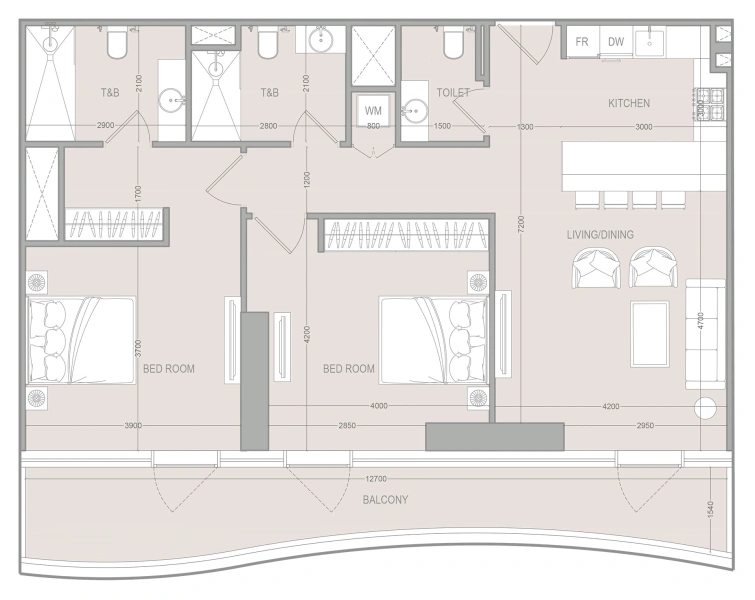 2-Bedroom Apartment in "A1LA RESIDENCE"