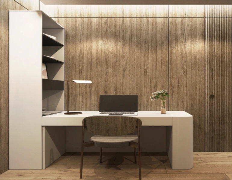 Luxuriöses Ein-Schlafzimmer-Apartment mit Arbeitszimmer und Dienstmädchenzimmer in modernem Design