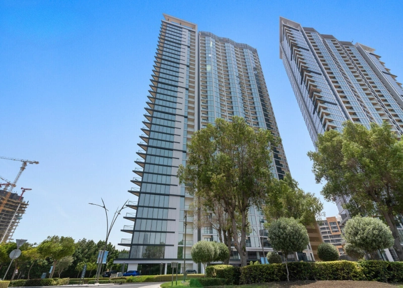 Luxuriöse 2-Zimmer Wohnung mit Park & Burj Khalifa Blick in Sobha Hartland Waves