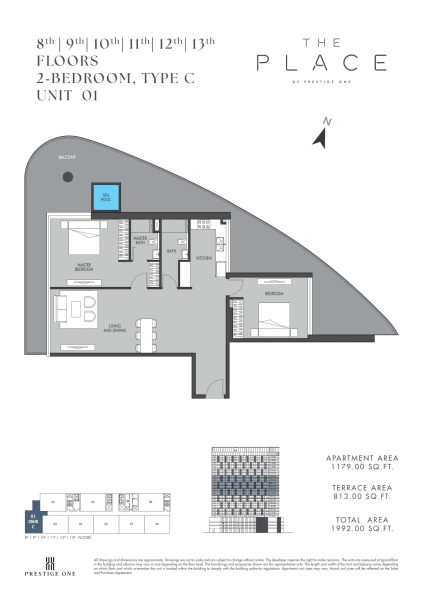 2-Bedroom Apartment in "The Place by Prestige One"