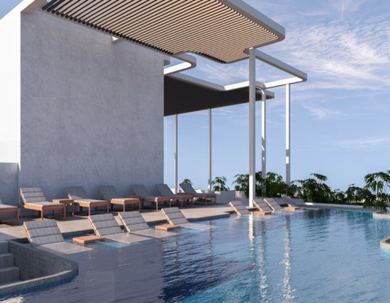 Stilvolle Ein-Zimmer-Wohnung mit Dienstmädchenzimmer in modernem Design