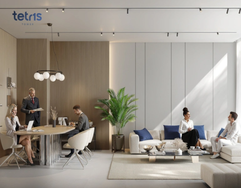 Stilvolle Ein-Zimmer-Wohnung mit Dienstmädchenzimmer in modernem Design