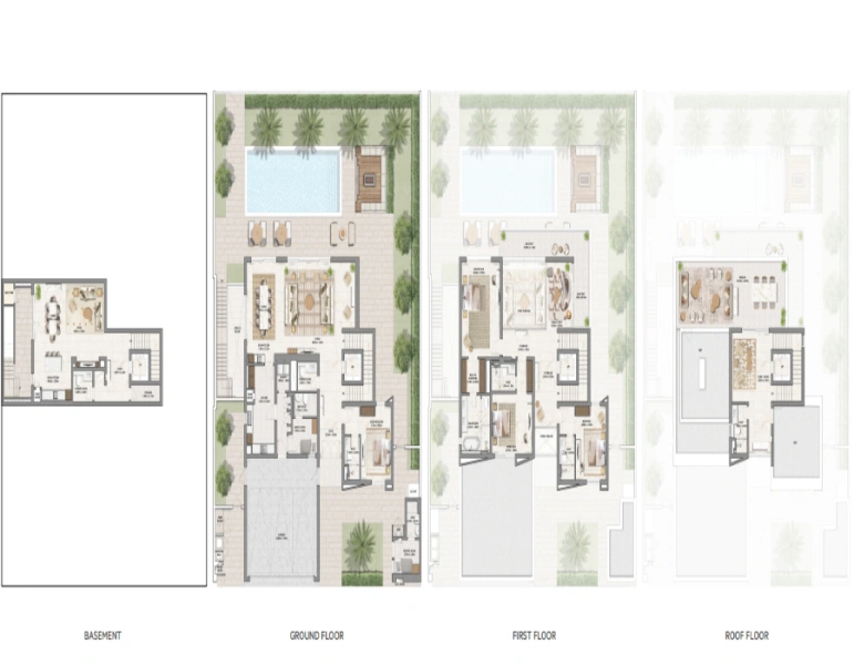 Villa mit vier Schlafzimmern und modernem Design