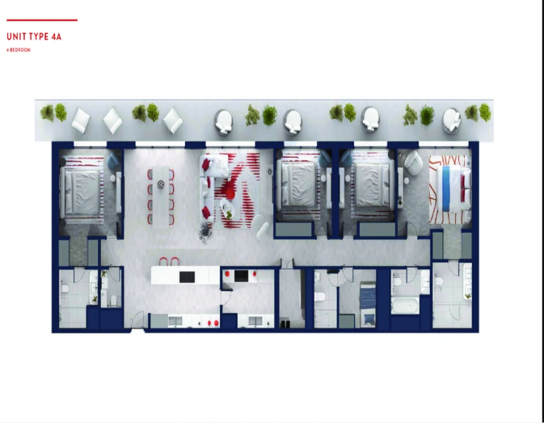 Stilvolle Vier-Zimmer-Wohnung mit modernem Design