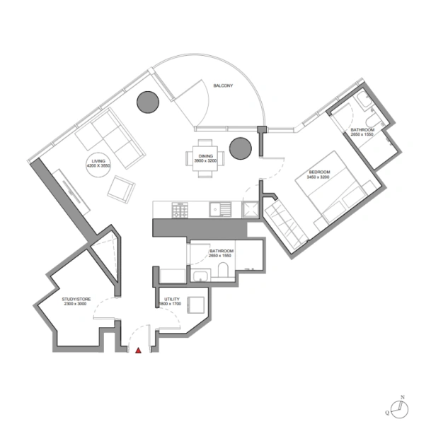 Modernes 1-Zimmer-Apartment mit Arbeitszimmer - ideal für kleine Familien!