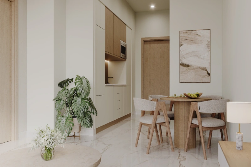 Stilvolle Ein-Zimmer-Wohnung mit modernem Design