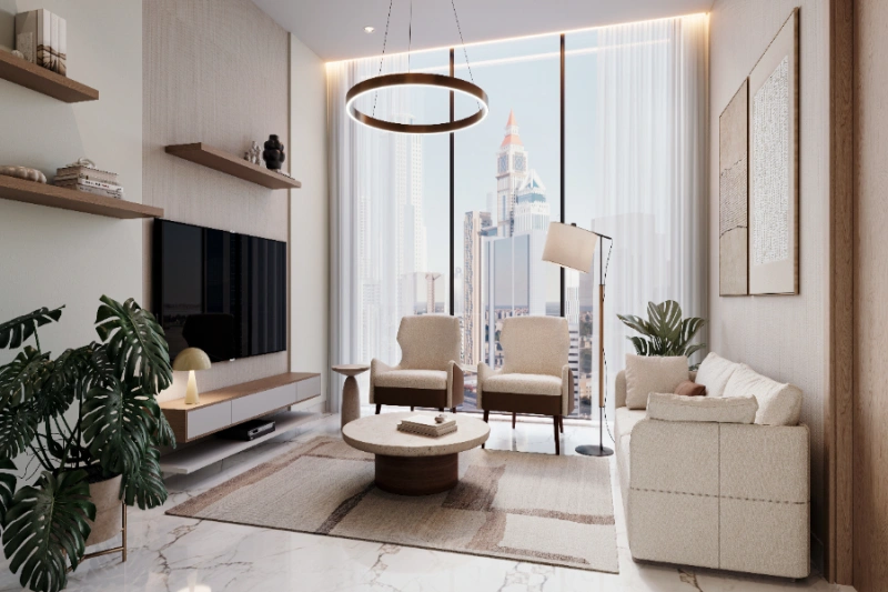 Stilvolle Ein-Zimmer-Wohnung mit modernem Design