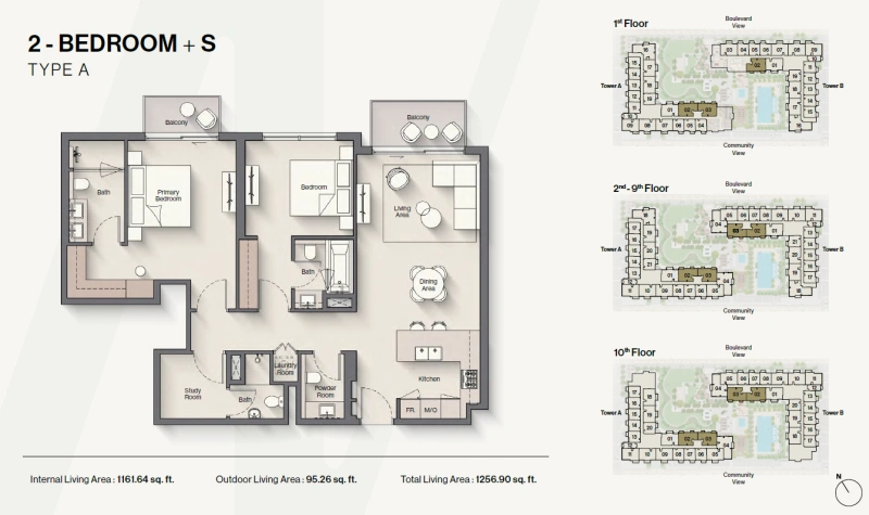 Geräumiges Apartment mit 2 Schlafzimmern, Arbeitszimmer und eigenem Bad!