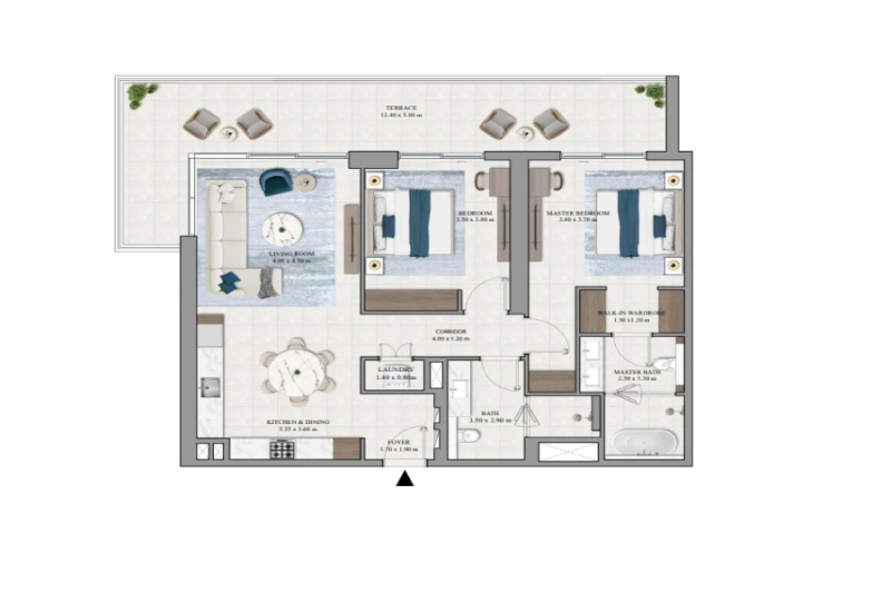 Modernes Zwei-Zimmer-Apartment mit stilvollem Design