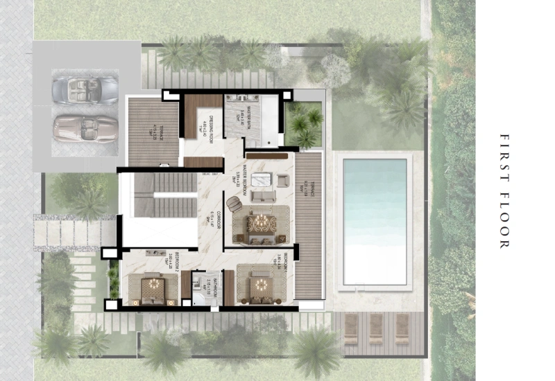 Traumhaftes Anwesen: 4-Zimmer Luxusvilla mit Bedienstetenraum, privatem Pool und modernem Design