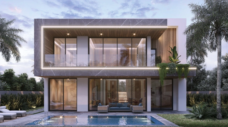 Traumhaftes Anwesen: 4-Zimmer Luxusvilla mit Bedienstetenraum, privatem Pool und modernem Design