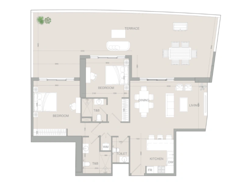 Zwei-Schlafzimmer-Wohnung