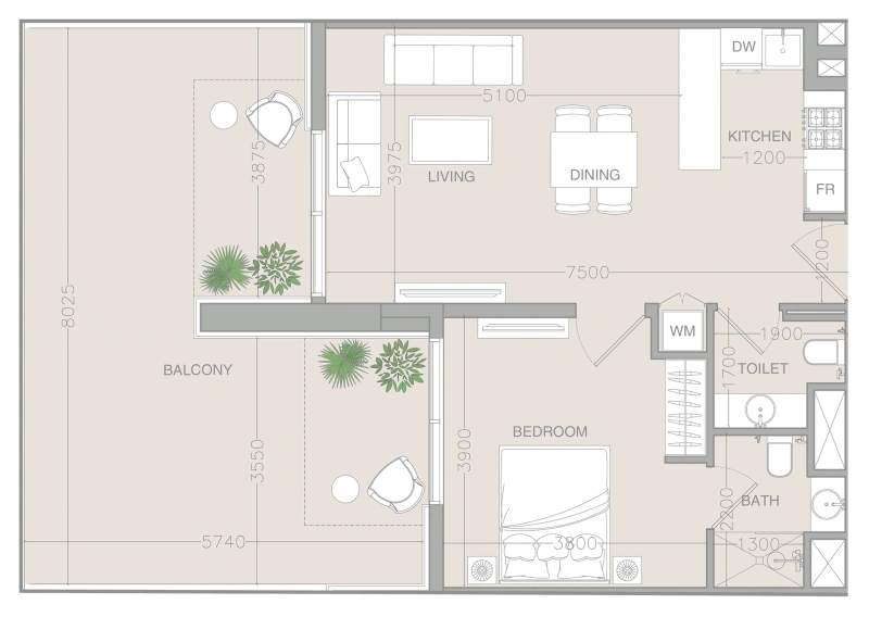 1-Bedroom Apartment in "ELAR1S RISE"