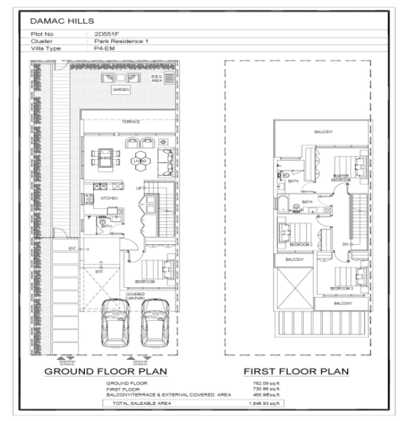Traumhaftes Stadthaus in Damac Hills 1 mit 5 Schlafzimmern, direktem Parkzugang und Malibu Bay!