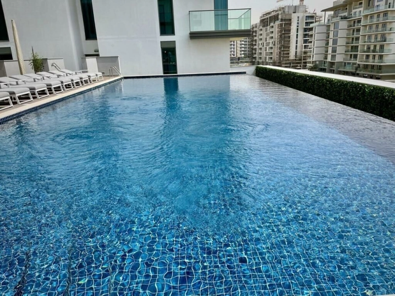 Modernes Studio-Apartment mit Pool- und Parkblick in Sobha Hartland Greens