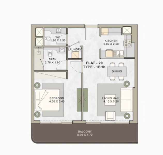 Modernes 1-Schlafzimmer-Apartment mit tollen Annehmlichkeiten.