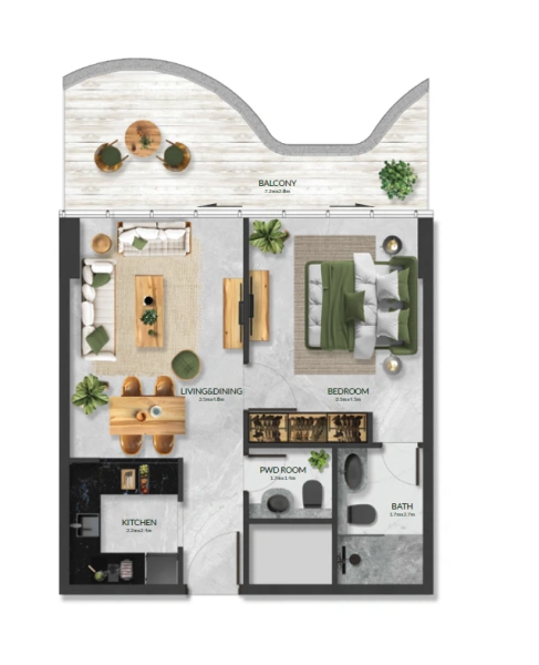 Gemütliche 1-Zimmer Wohnung mit Meerblick in bester Lage!