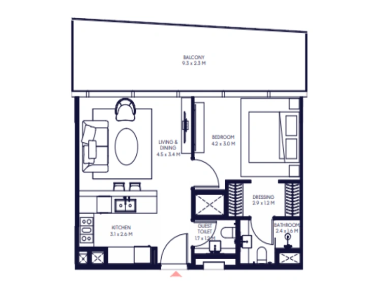 Appartement mit einem Schlafzimmer