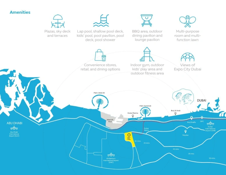 Exklusive 3-Zimmer-Wohnung mit großem Balkon und Blick auf Expo City